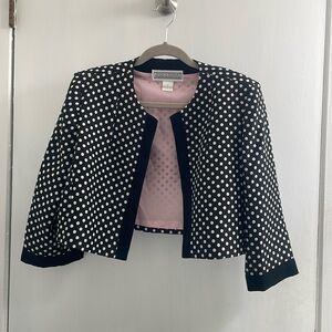 Jessica Howard black/ white polka dot jacket size 12